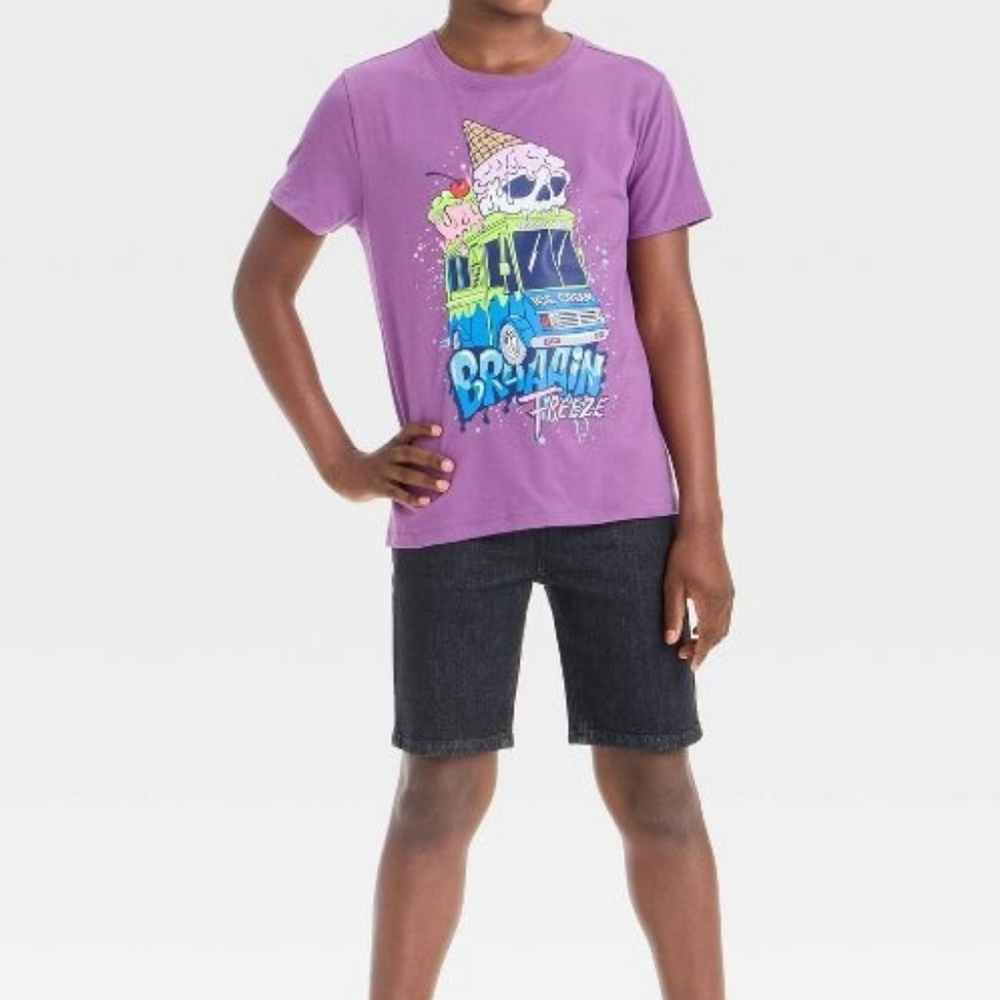 Cat & Jack Purple Ice Cream Truck Tee - Picture 4 of 4